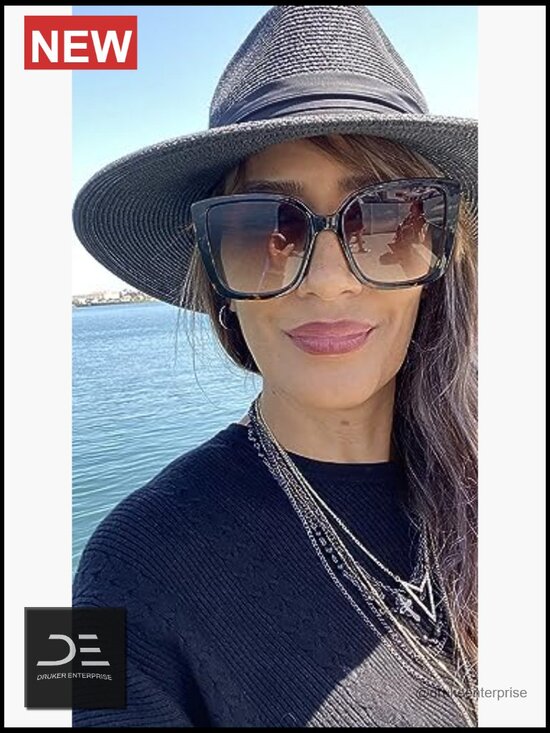Wide Brim Straw Fedora Sun Hat with UPF 50+ Protection for Outdoor main image 5